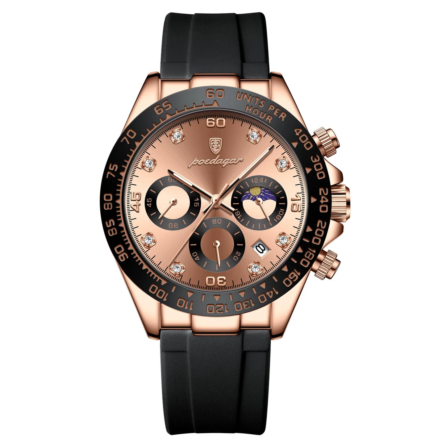 POEDAGAR Luxury Men Wristwatch Waterproof Luminous Date Men's Watch