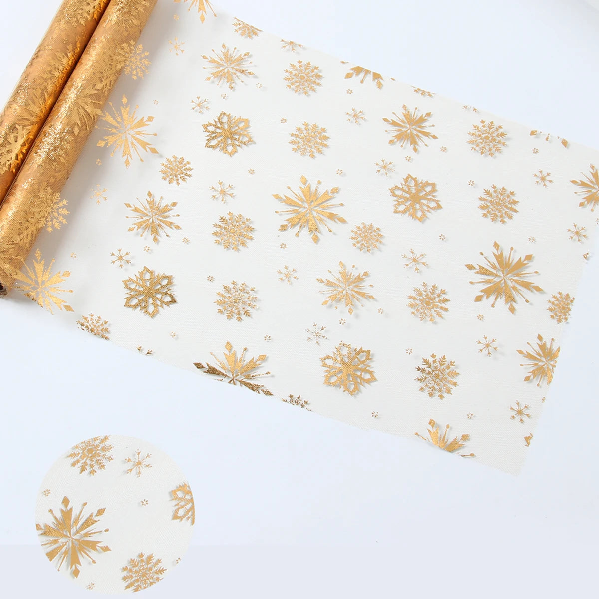 Christmas Golden Table Runner Decors for Home Table Runner Xmas Ornaments