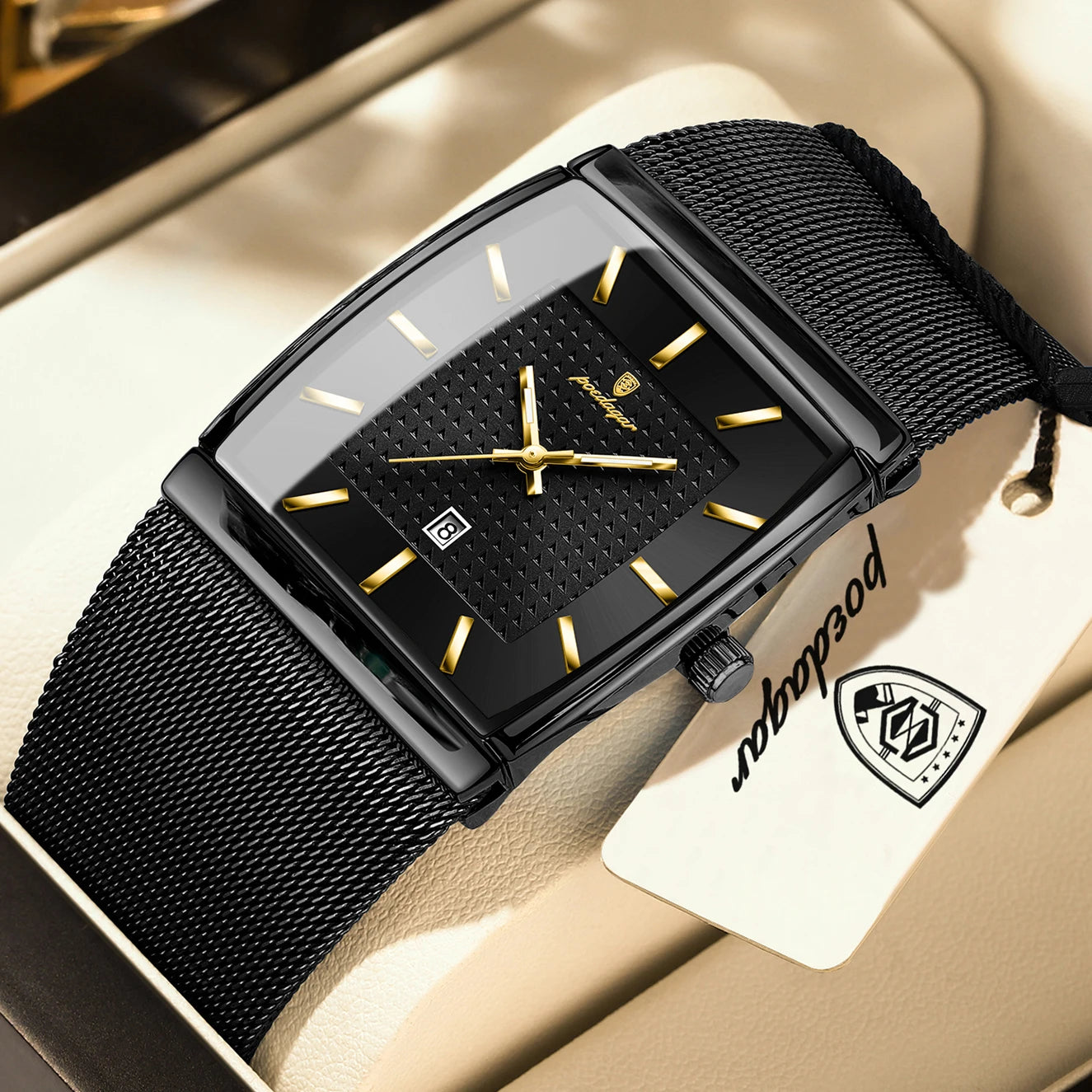 POEDAGAR Luxury Men Watch Date Waterproof Luminous Man Wristwatch