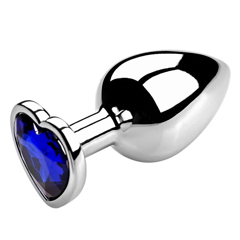 Three sizes Heart-shaped anal plug Stainless steel crystal anal plug Anal sex toy