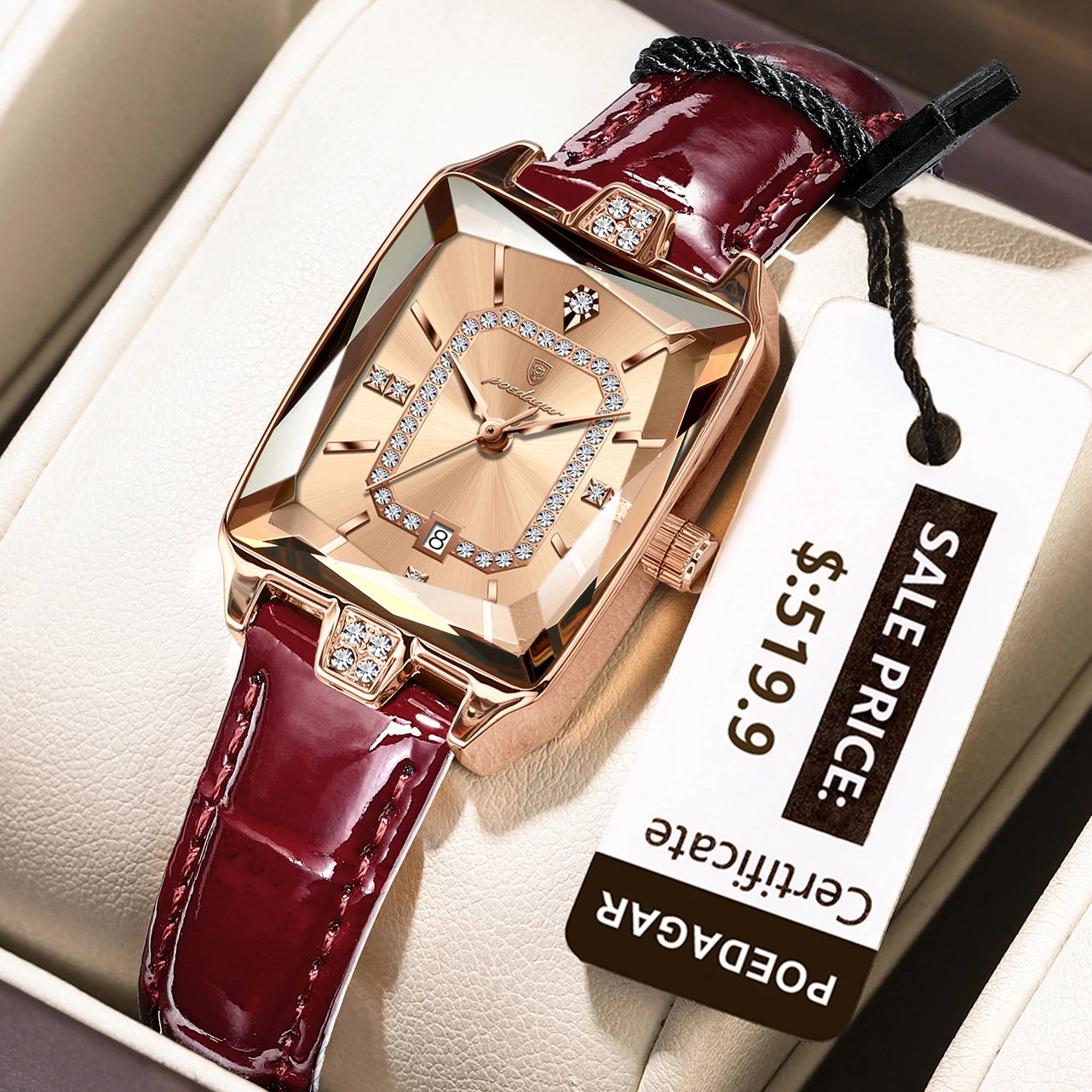 POEDAGAR Luxury High Quality Women Wristwatch Waterproof Date Rectangle Watch