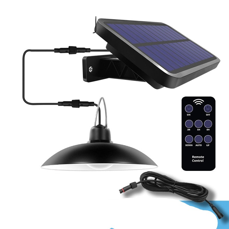 Waterproof Double Head Solar Pendant Light Outdoor Indoor Solar Lamp