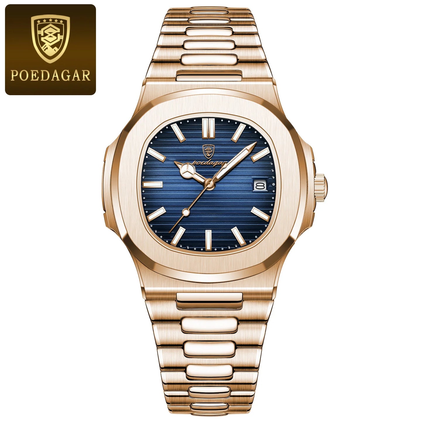 POEDAGAR Man Wristwatch Business Luxury Square Men Quartz Watch