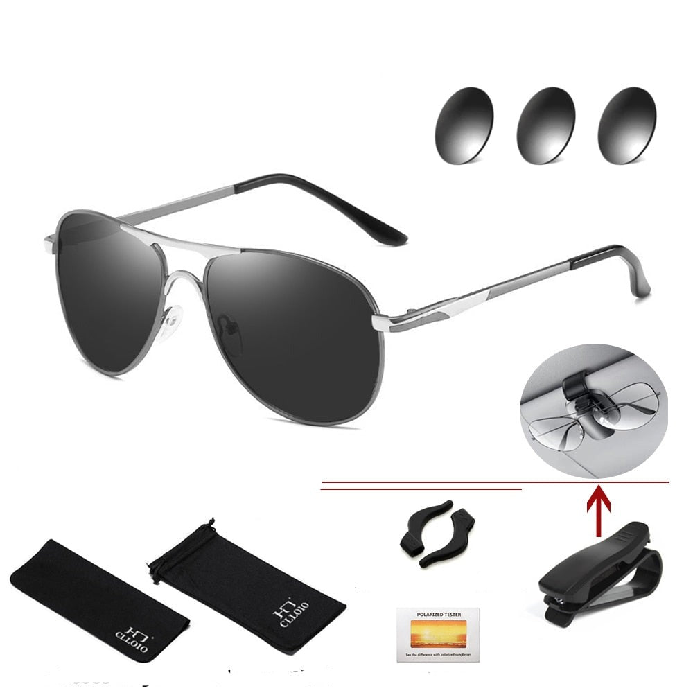 Photochromic Sunglasses Polarized Pilot Vintage Sun Glasses Eyewear