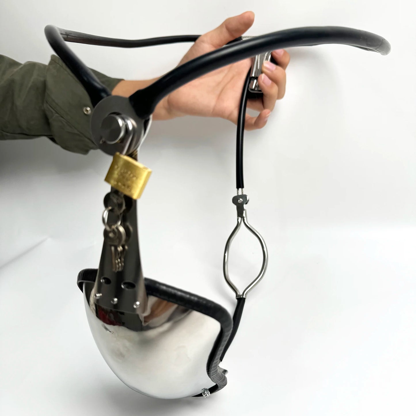 Stainless Steel Male Chastity Belt Device With Butt Open Invisible Cage BDSM