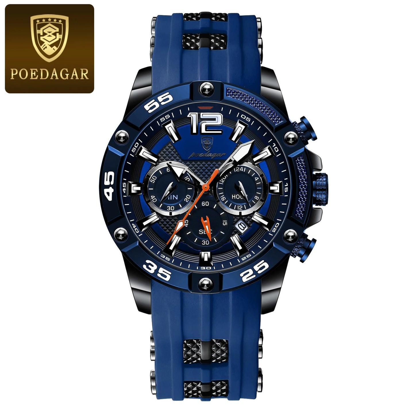 POEDAGAR Luxury Casual Men Watch Waterproof Luminous Man Wristwatch