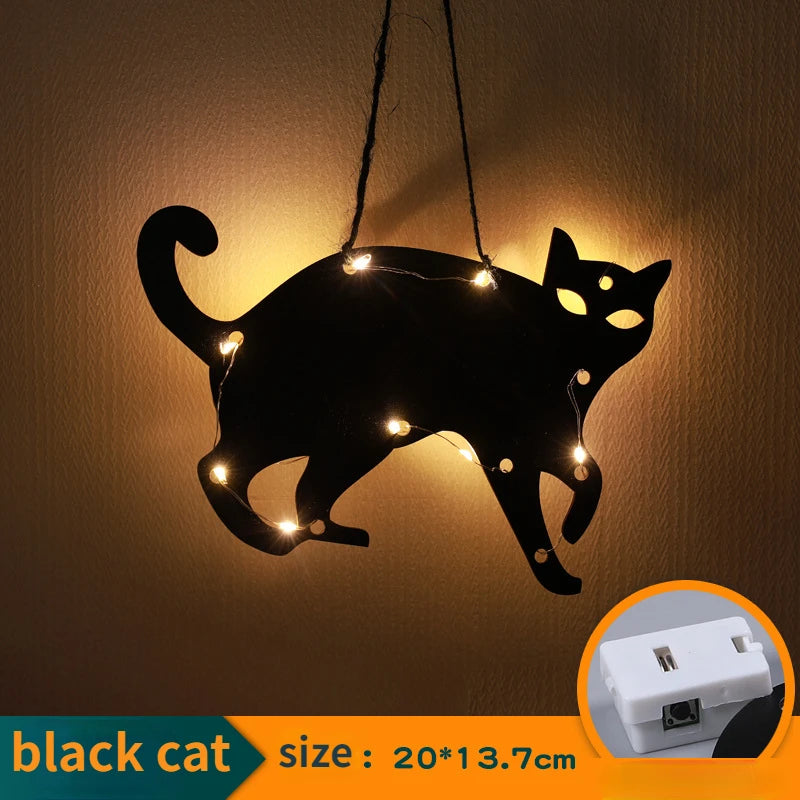 Halloween Hanging Castle Witch Ghost Spider Web Luminous Charm