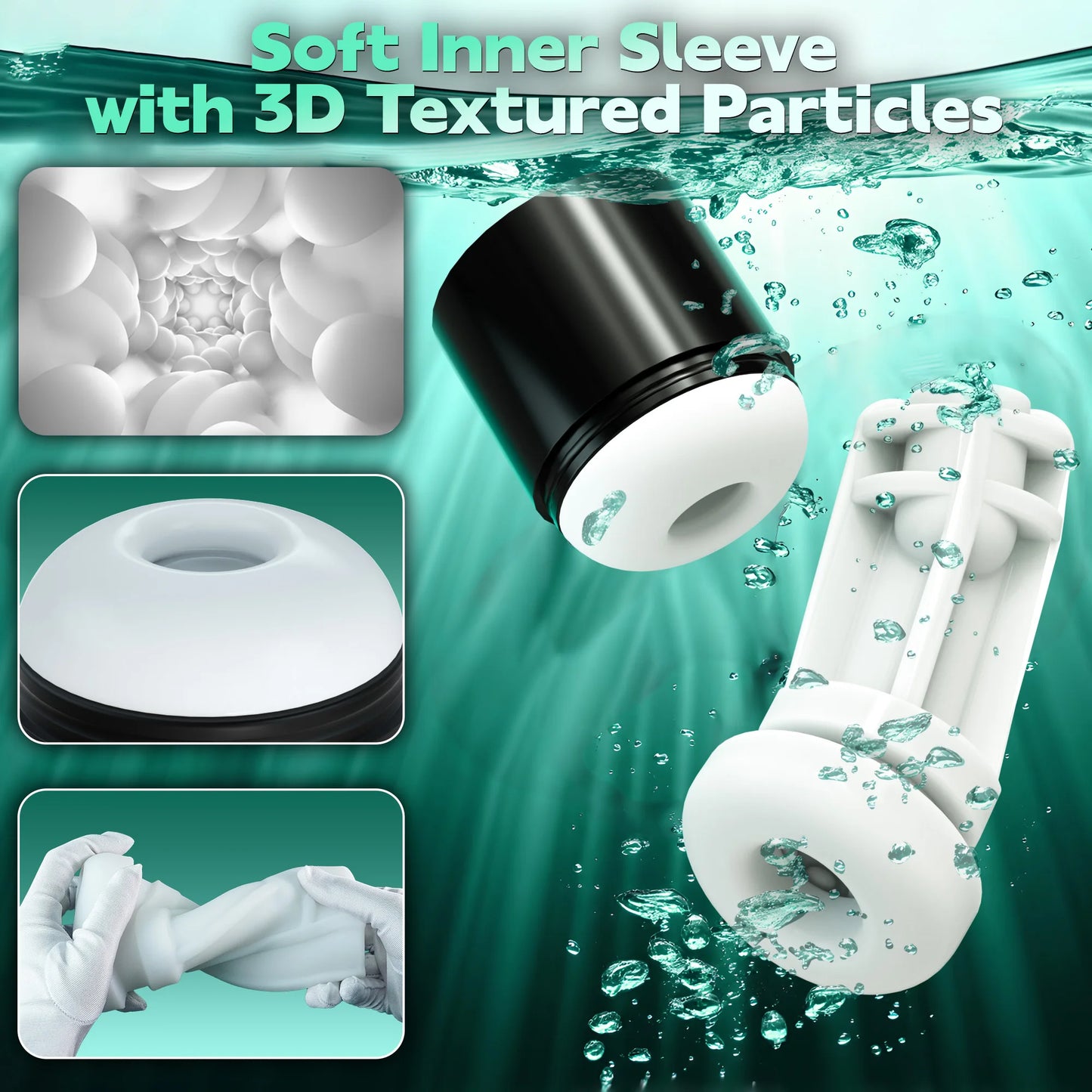 KUSHOR Automatic Thrusting Sucking Male Masturbator with Handle Double Layer