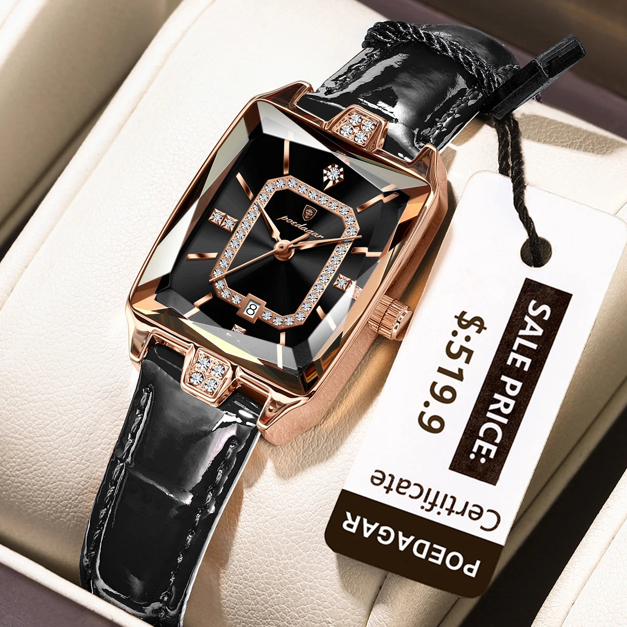 POEDAGAR Luxury High Quality Women Wristwatch Waterproof Date Rectangle Watch