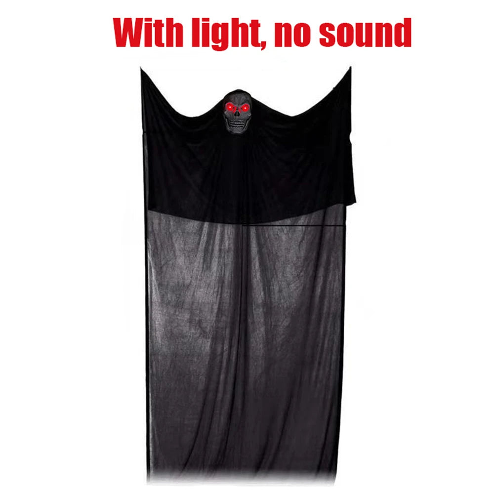 Haunted House Decoration With LED Sound Halloween Hanging Skull Ghost