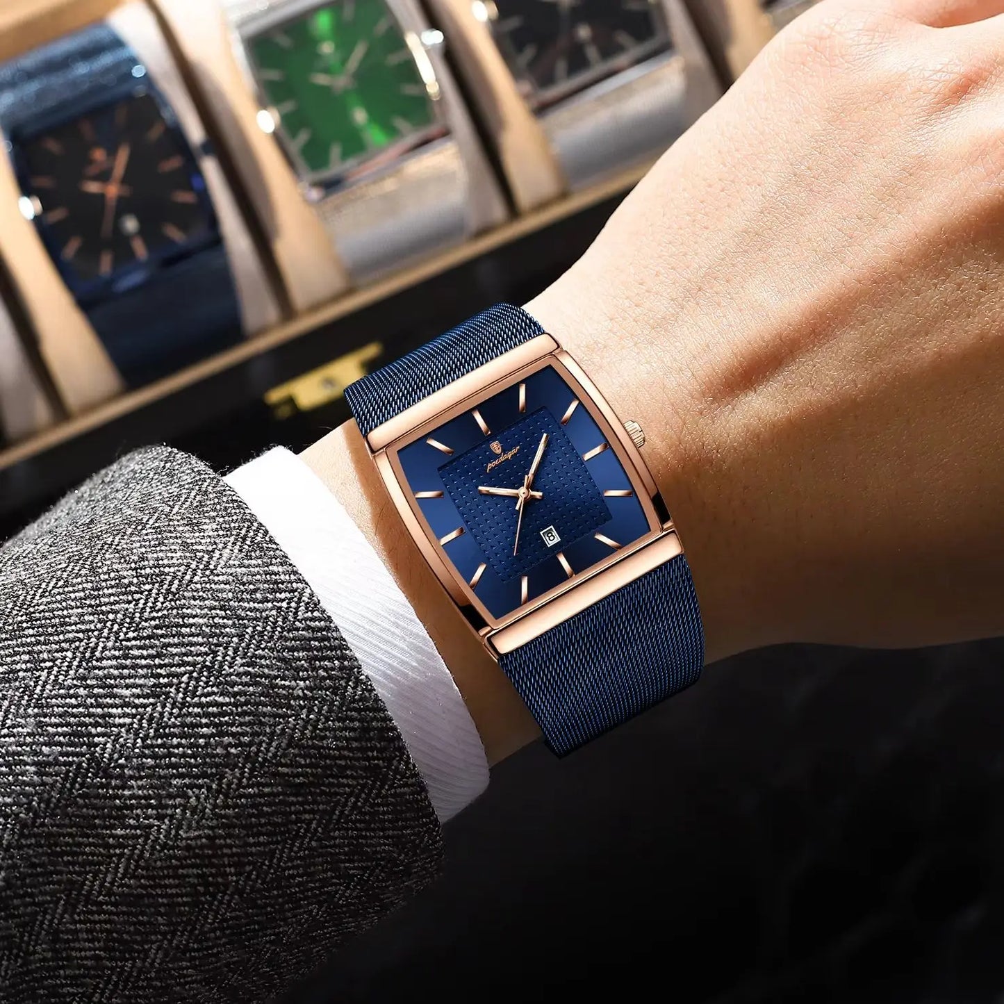POEDAGAR Luxury Men Watch Date Waterproof Luminous Man Wristwatch