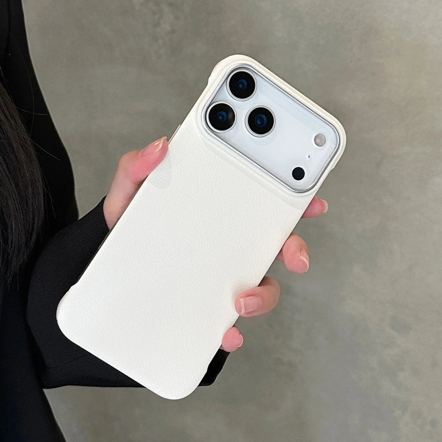 Fashion Matte Frameless Leather Case for iPhone 17 16 15 14 Pro Max Air
