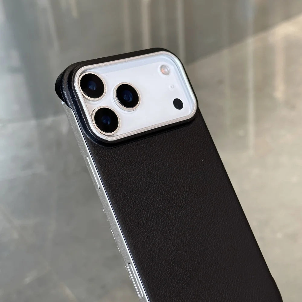 Fashion Matte Frameless Leather Case for iPhone 17 16 15 14 Pro Max Air