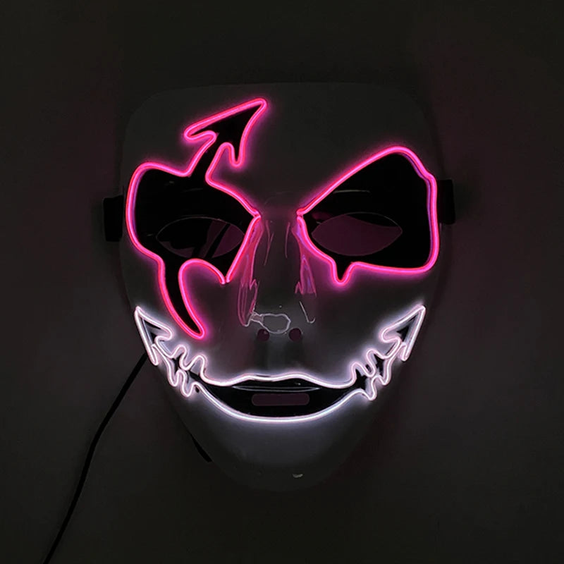 Neon Light LED Mask LED Halloween Scary Mask Cosplay Party Masque Masquerade