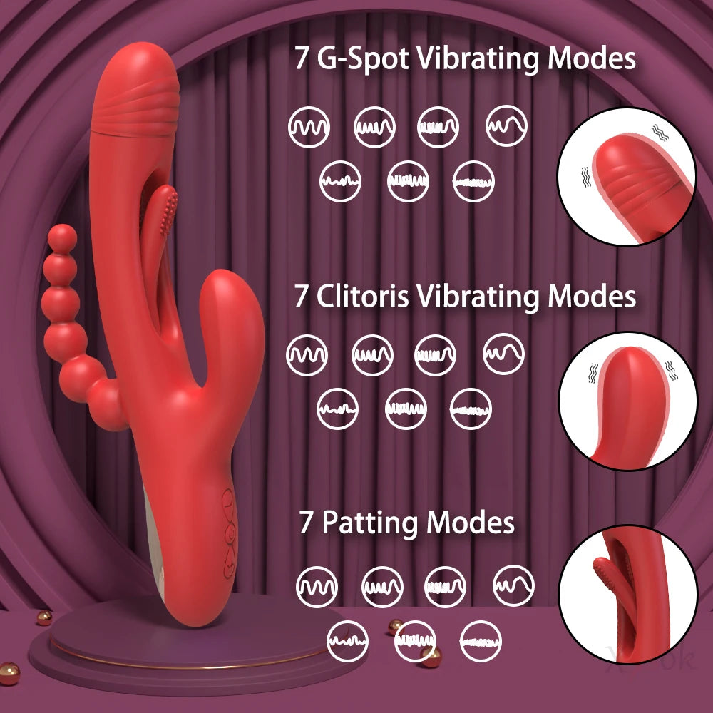 3 in 1 Tapping Flapping Vibrator for Women Clitoris Clit Sucker Stimulator Sex Toy