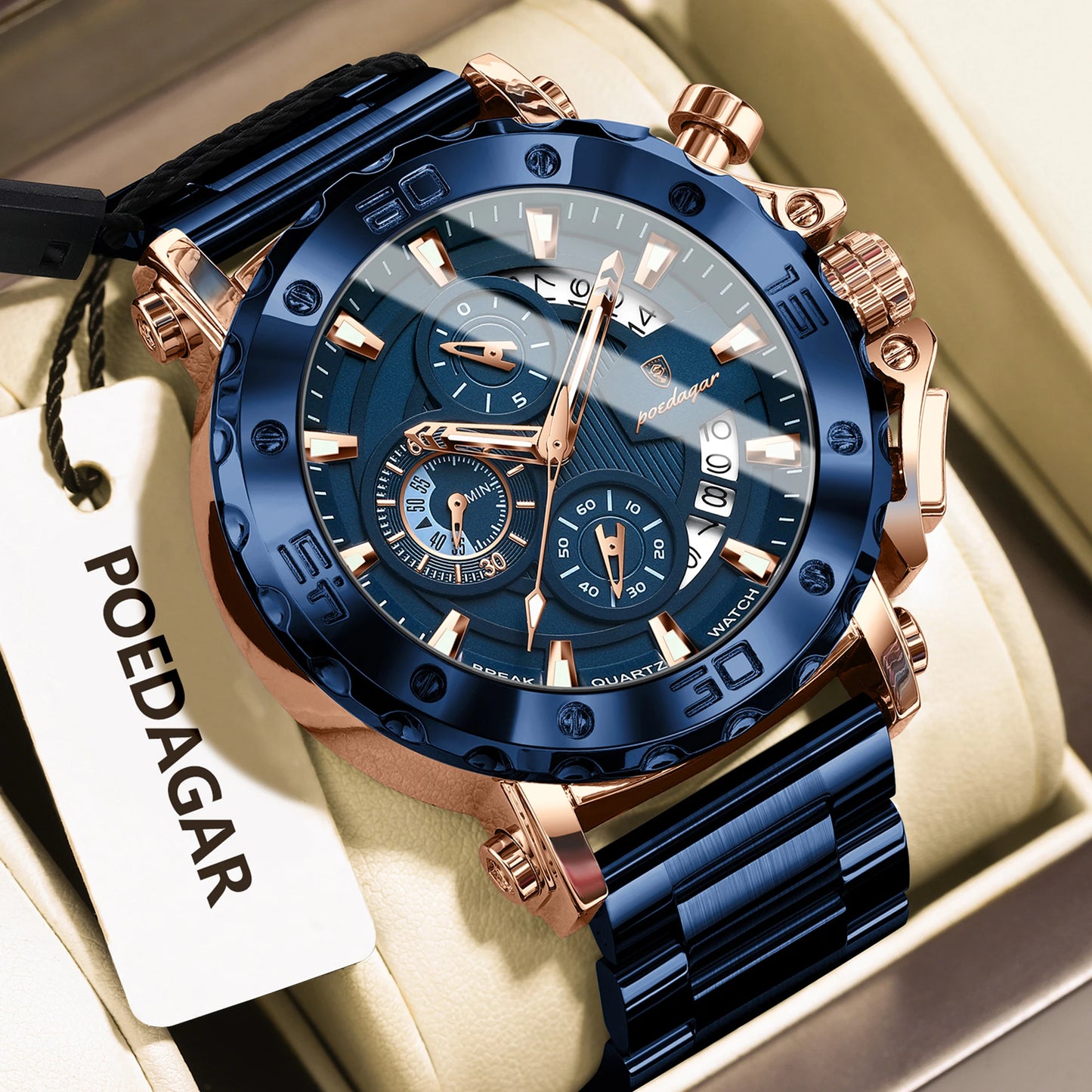 Watch For Men Calendar Luminous Waterproof Quartz Man Wristwatch