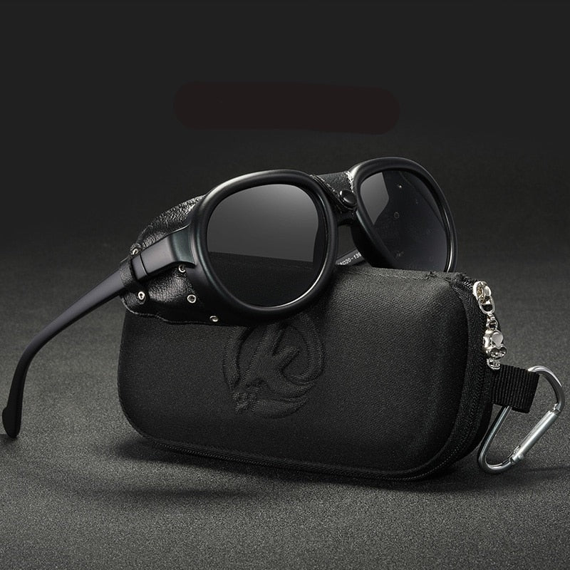 Steampunk Men and Women Soft Leather Pilot Sunglasses