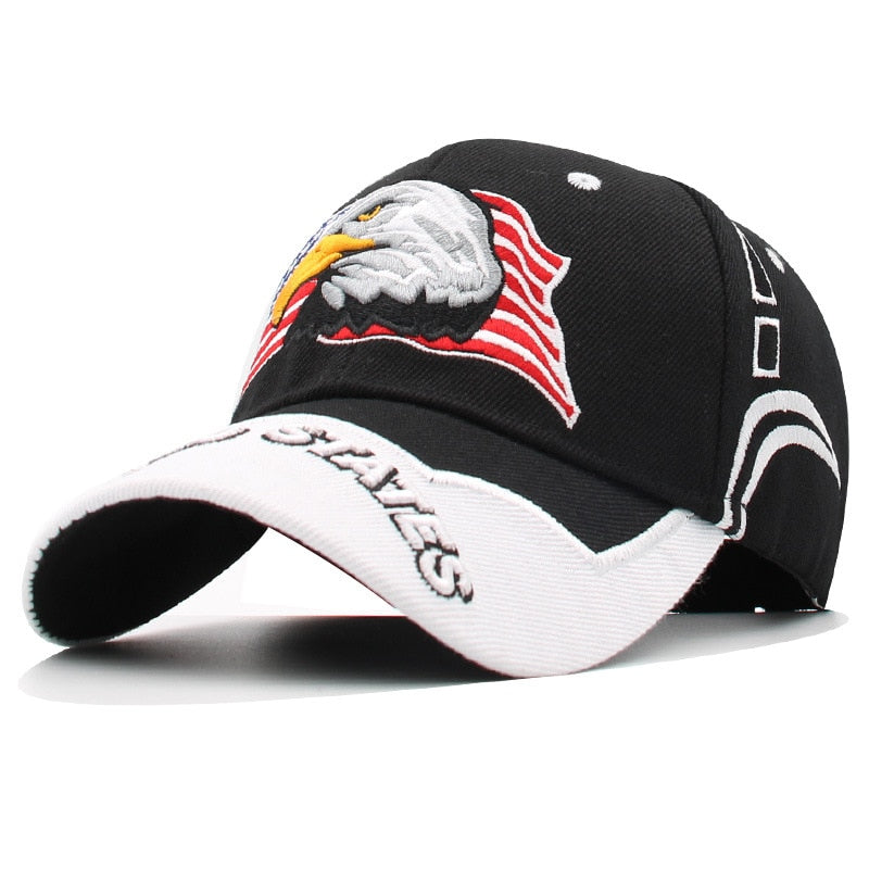 Baseball Cap Patriotic Bald Eagle and American Flag Snapback Cap