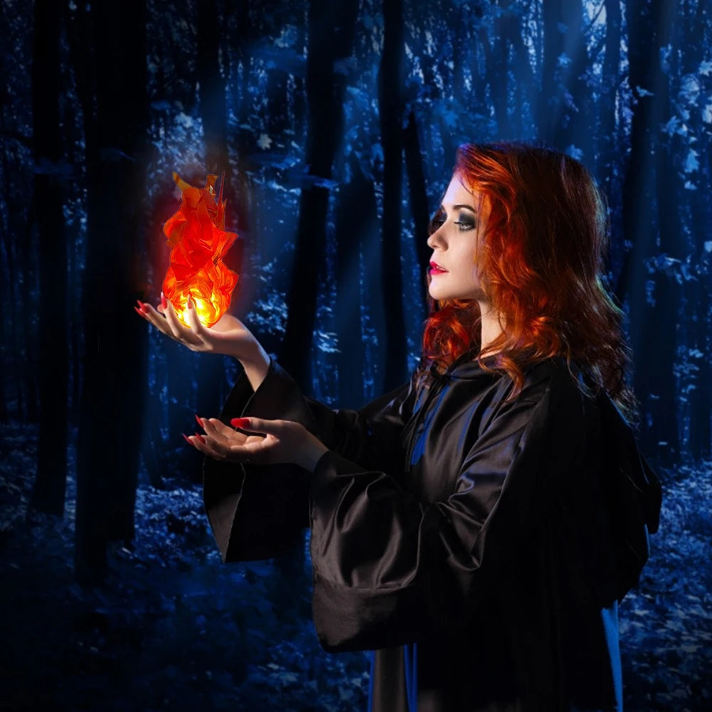 Halloween Hand Floating Fireball Cosplay Props Illuminated Flame Decoration