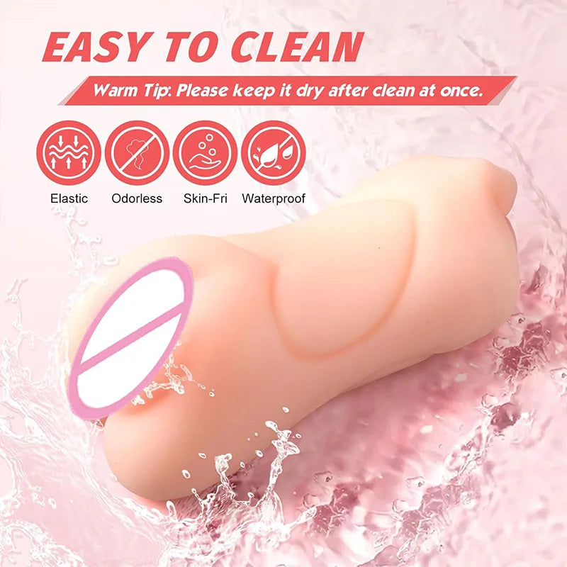 3 in 1 Male Masturbator Pocket Pussy 3D Textured Male Sex Toys with Sexy Mouth