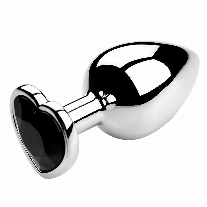 Three sizes Heart-shaped anal plug Stainless steel crystal anal plug Anal sex toy