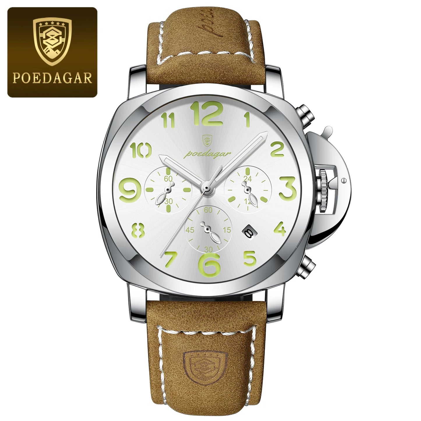 POEDAGAR Luxury Man Watch Chronograph Waterproof Luminous Date Watch for Men
