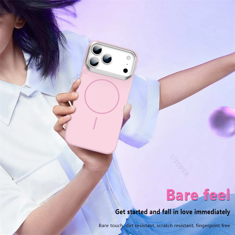 New Fashion Simple Frosted Case for iPhone 17 16 15 14 13 12 11 Pro Max Plus Ultra-thin Anti-fall Damping Magsafe Magnetic Cover