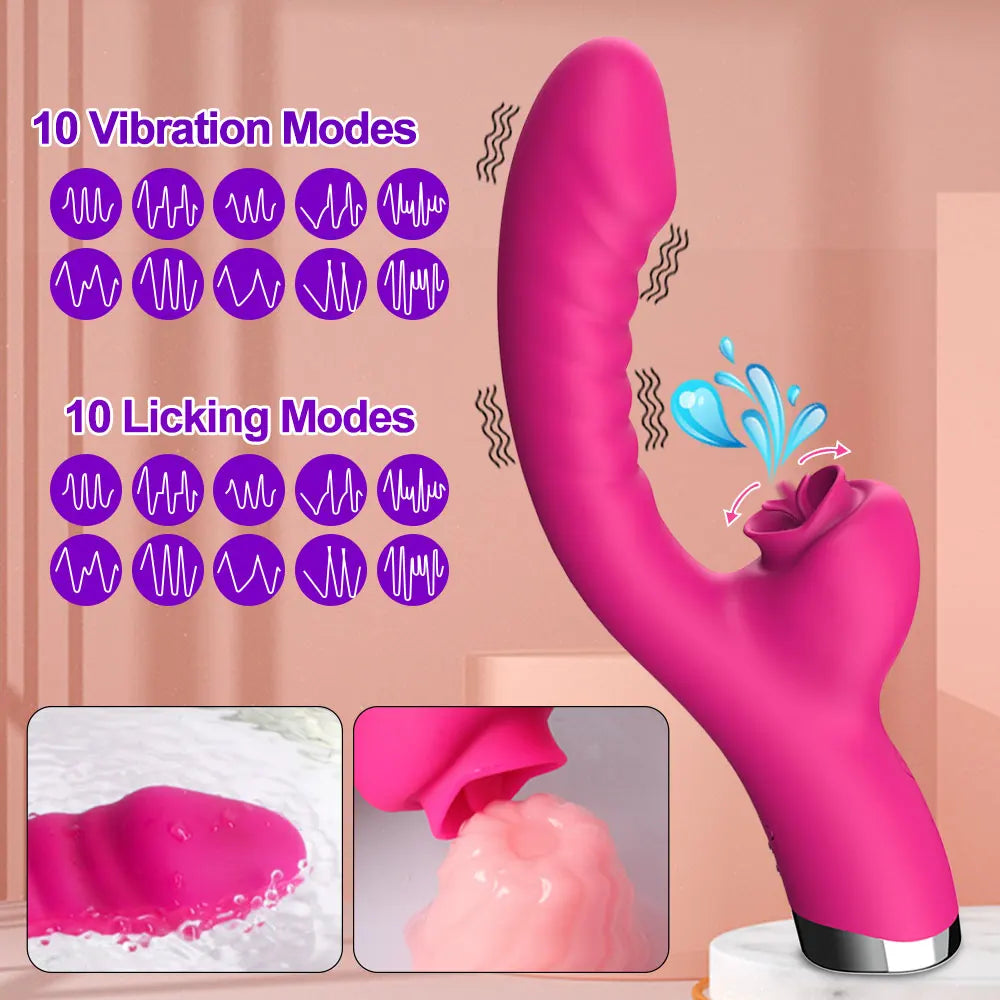 Tongue Licking Clitoris Vibrator For Women Dildo Female G Spot Clitoral Stimulator