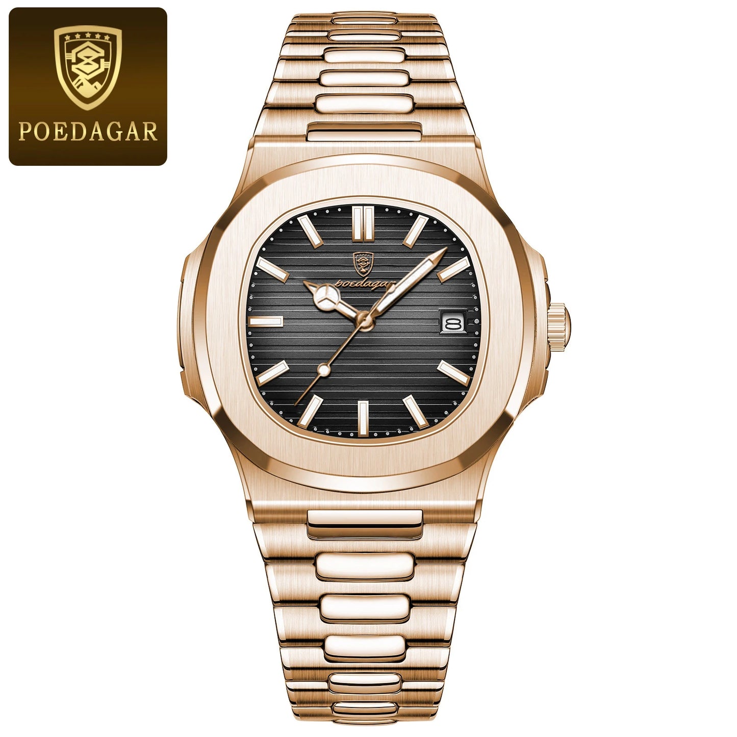 POEDAGAR Man Wristwatch Business Luxury Square Men Quartz Watch
