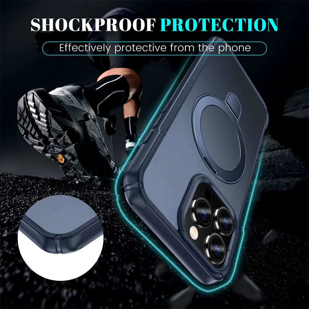 Fold Magnetic Stand Phone Case For iPhone 15 16 17 Pro Max 16E 14