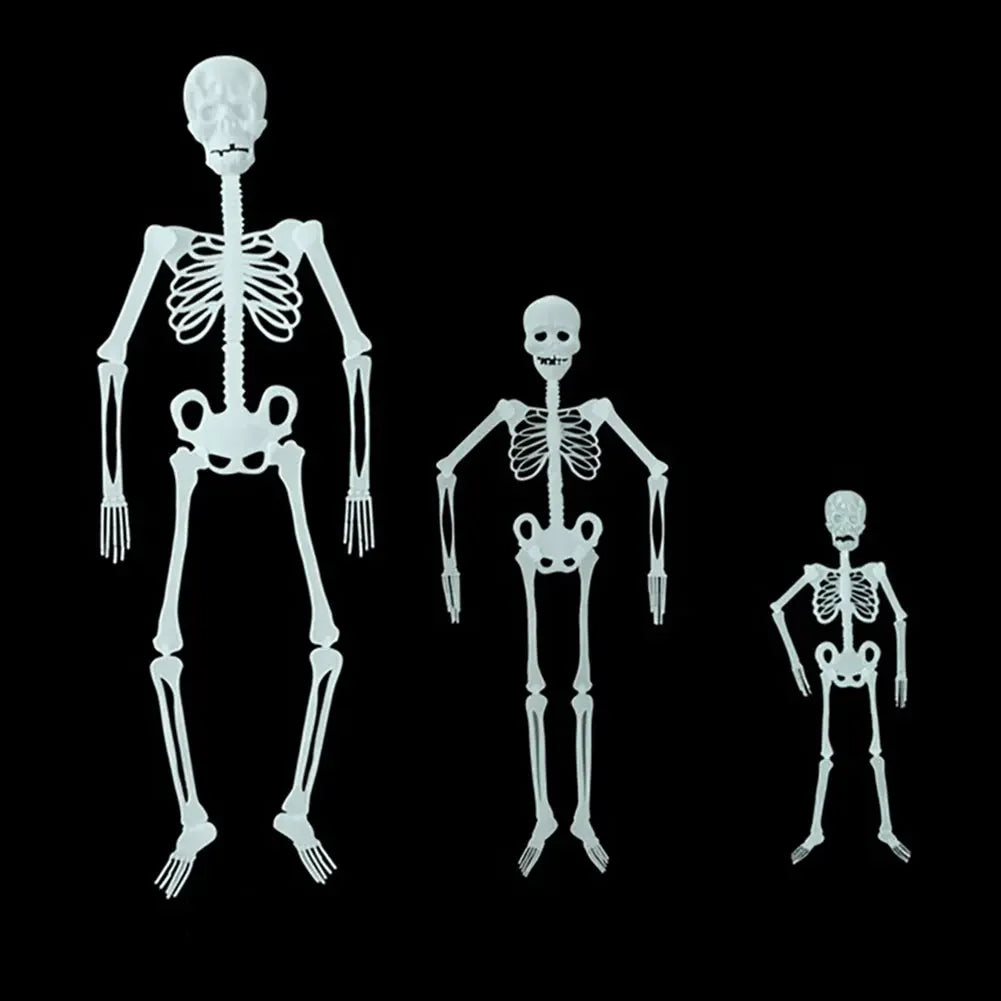 Scary Halloween Props Luminous Hanging Skeleton Halloween Party Glow Fake Skull