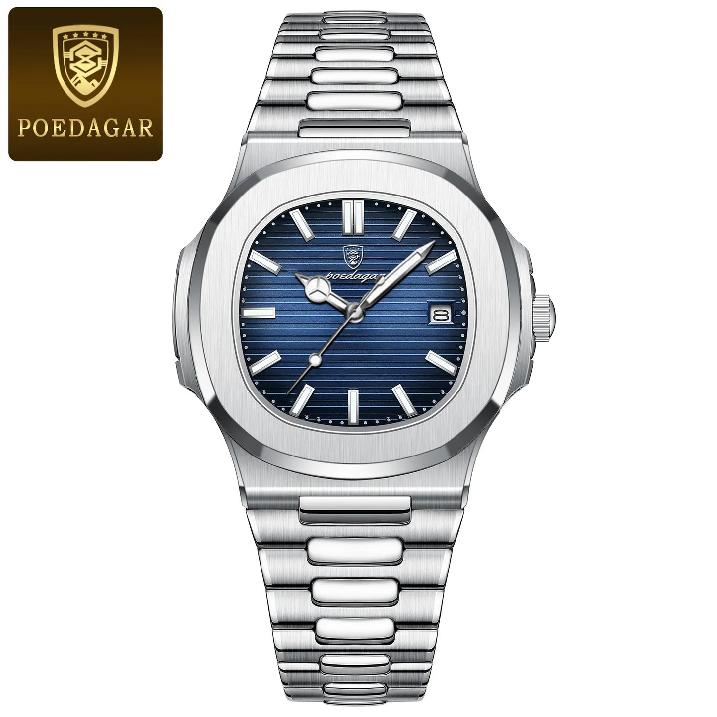 POEDAGAR Man Wristwatch Business Luxury Square Men Quartz Watch