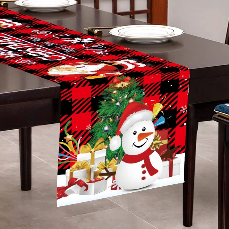 Christmas Table Runner Merry Christmas Decoration for Home Tablecloth Cover