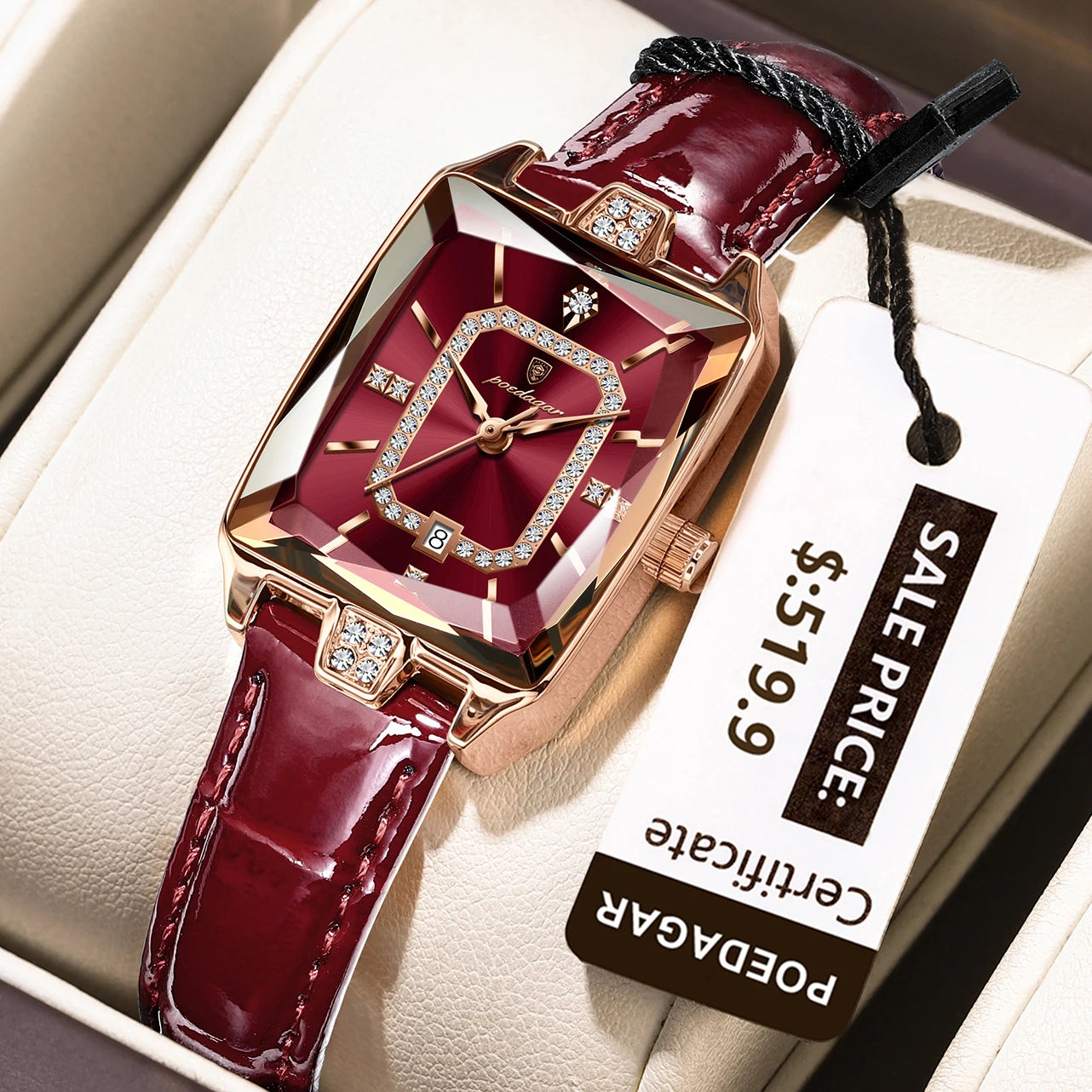 POEDAGAR Luxury High Quality Women Wristwatch Waterproof Date Rectangle Watch