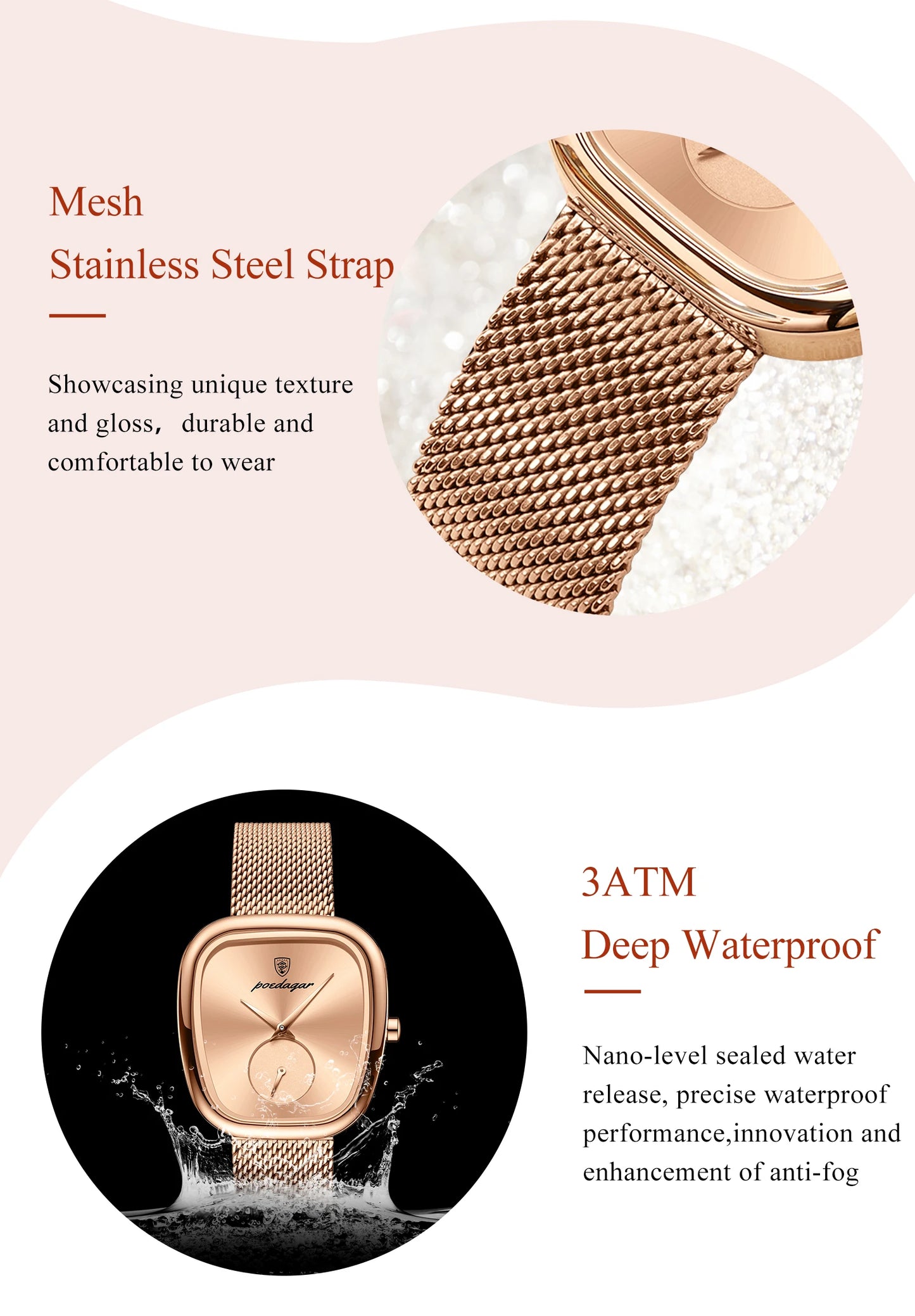 POEDAGAR Luxury Fashion Elegant Ladies Watch Waterproof Watch for Woman