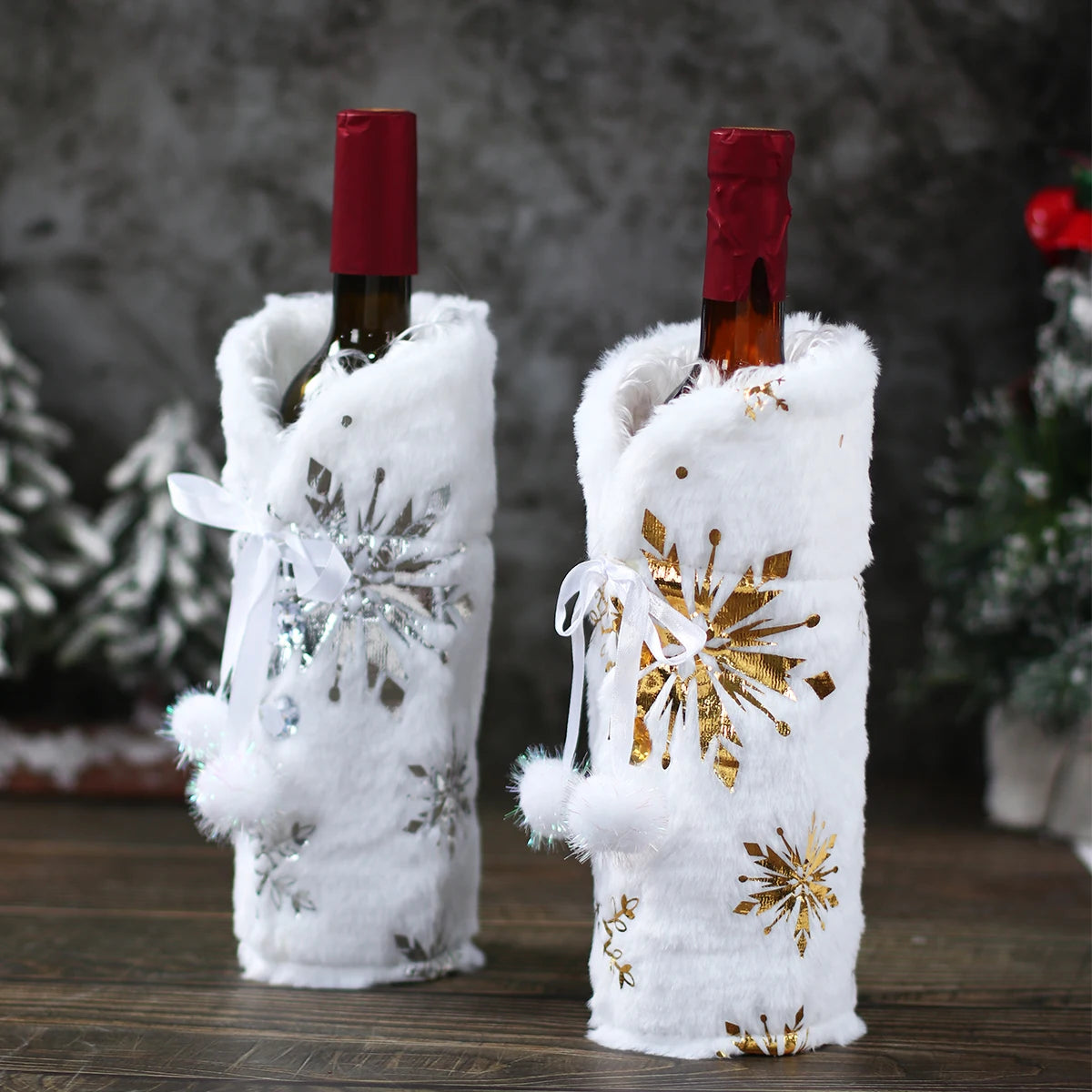 Christmas Wine Bottle Set Merry Christmas Decor Christmas Ornaments