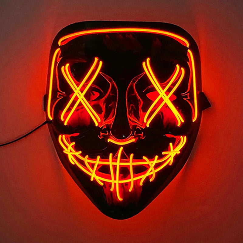Neon Light LED Mask LED Halloween Scary Mask Cosplay Party Masque Masquerade