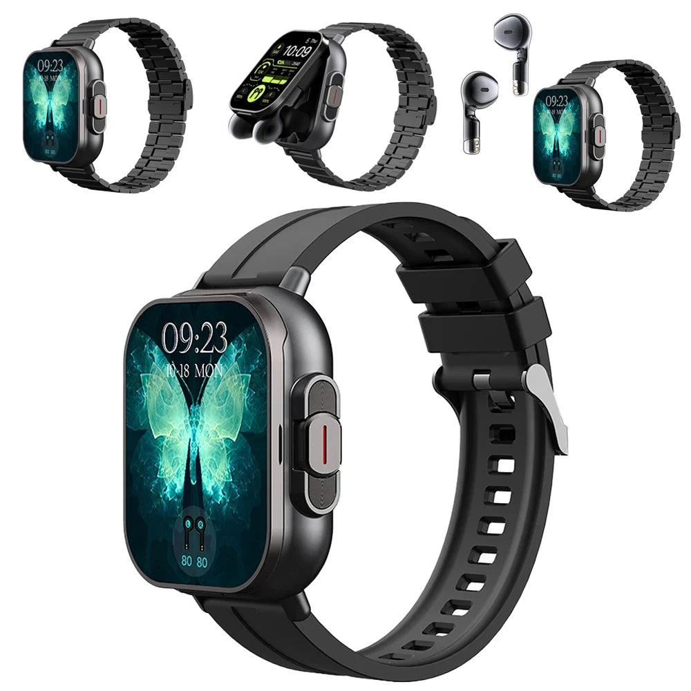 TWS Earphone Sports Bluetooth Headset Calling smart watch With Earbud