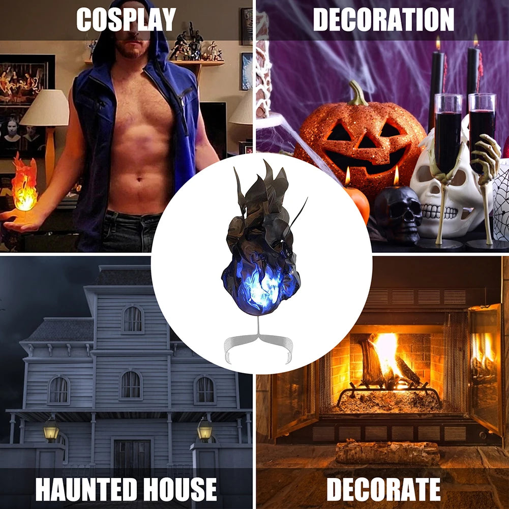 Halloween Hand Floating Fireball Cosplay Props Illuminated Flame Decoration