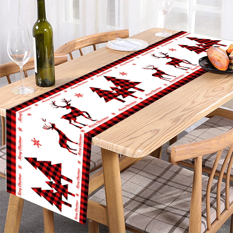 Christmas Table Runner Merry Christmas Decoration for Home Tablecloth Cover