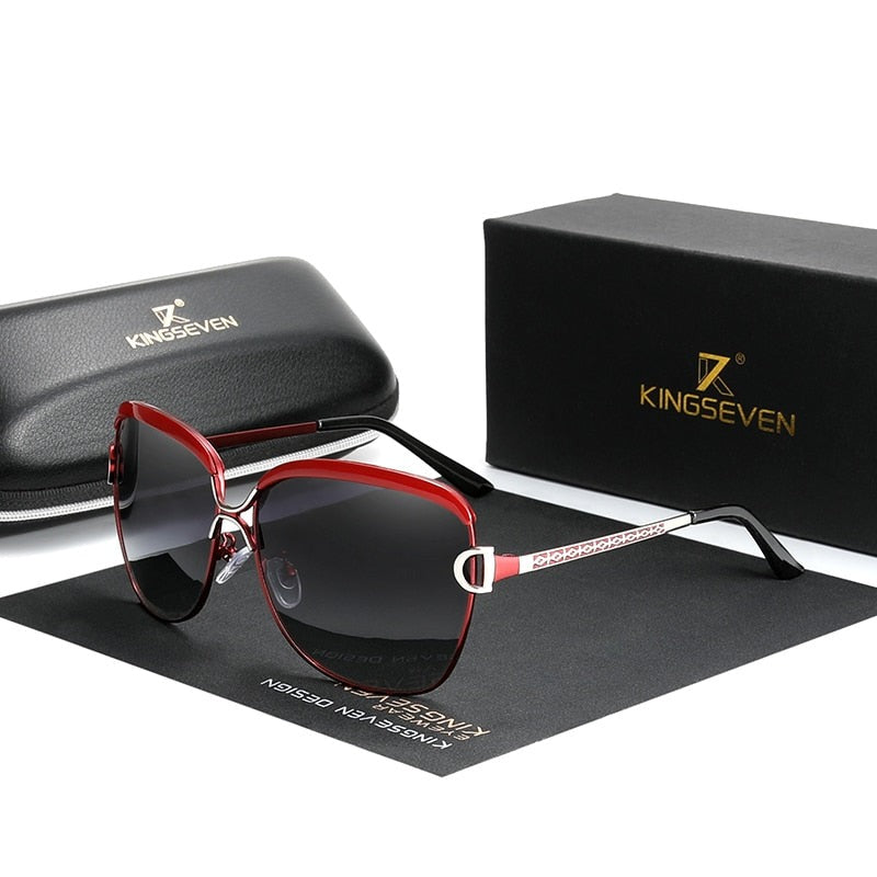 Women Gradient Polarized Lens Round Butterfly sunglasses
