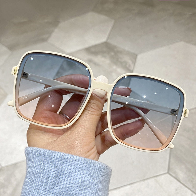 Square Woman Retro Vintage Gradient Sunglasses