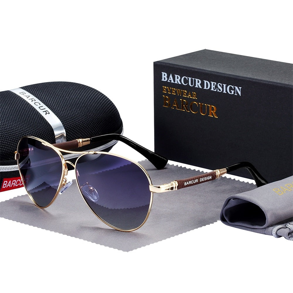 Titanium Alloy Polarized men Women Pilot Gradient sunglasses
