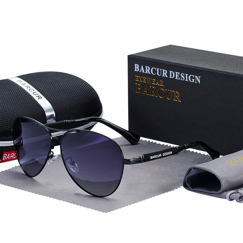Titanium Alloy Polarized men Women Pilot Gradient sunglasses