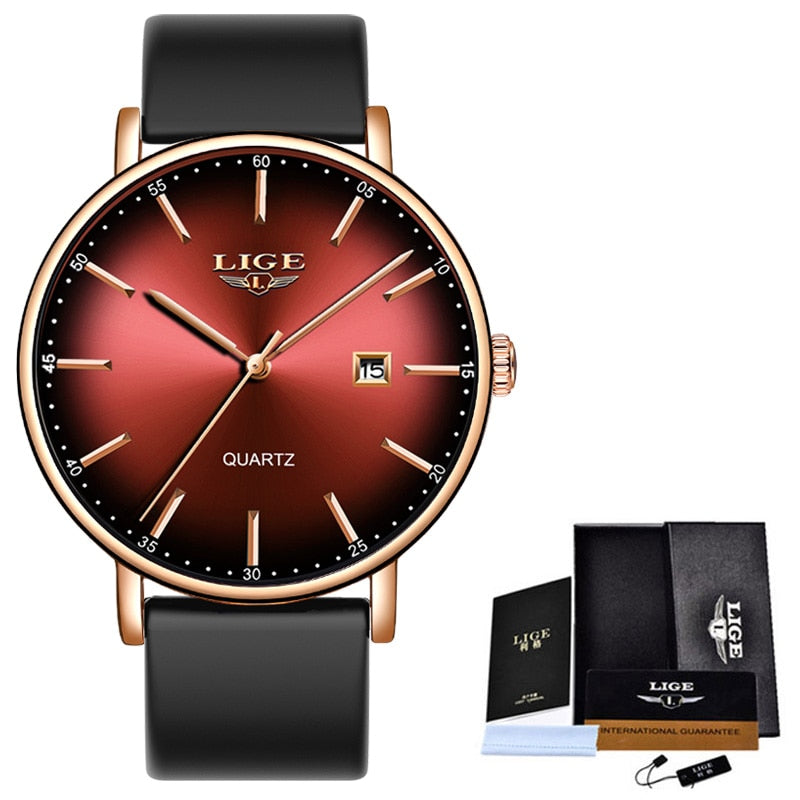 Women Ultra-thin Calendar Week Quartz Watch Ladies Waterproof watch