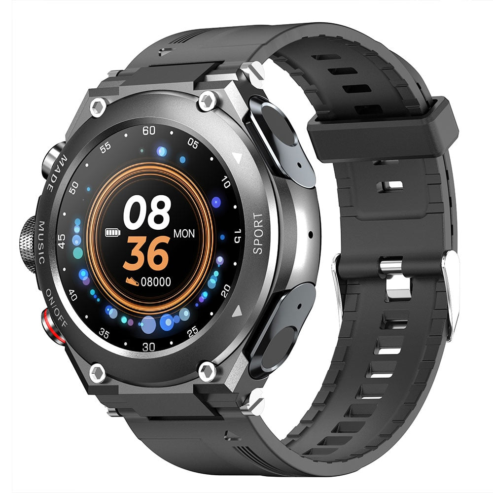 2 in 1 TWS Earphones Support Bluetooth Call Body Temperature Smart Watch