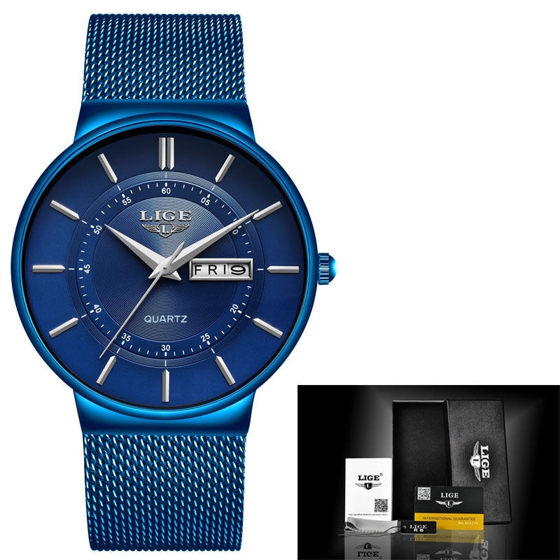 Women Ultra-thin Calendar Week Quartz Watch Ladies Waterproof watch