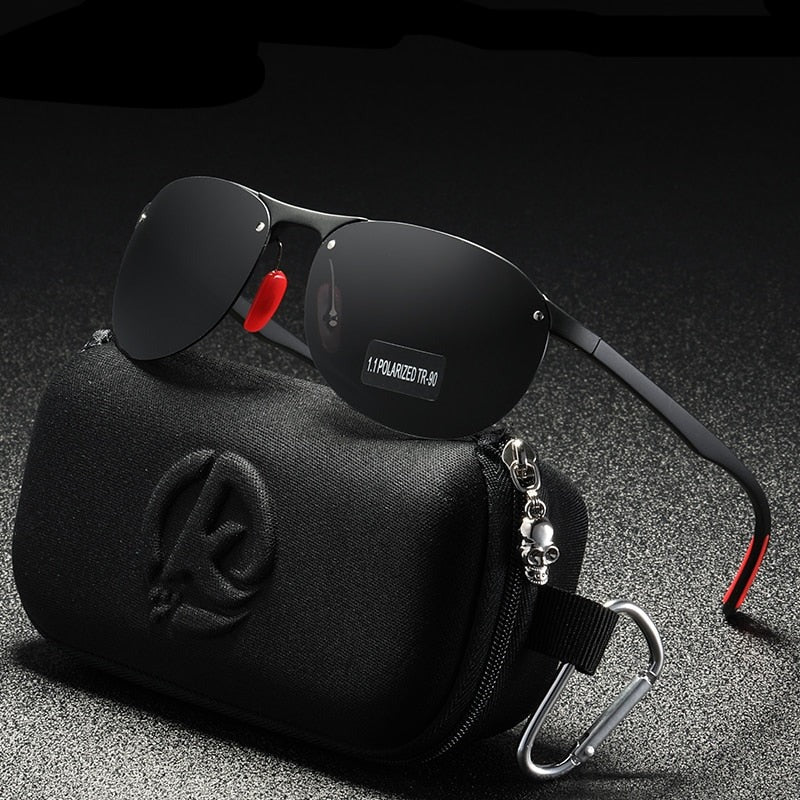 Rimless Oval Polarized TAC Polarization Lenses Men Sunglasses