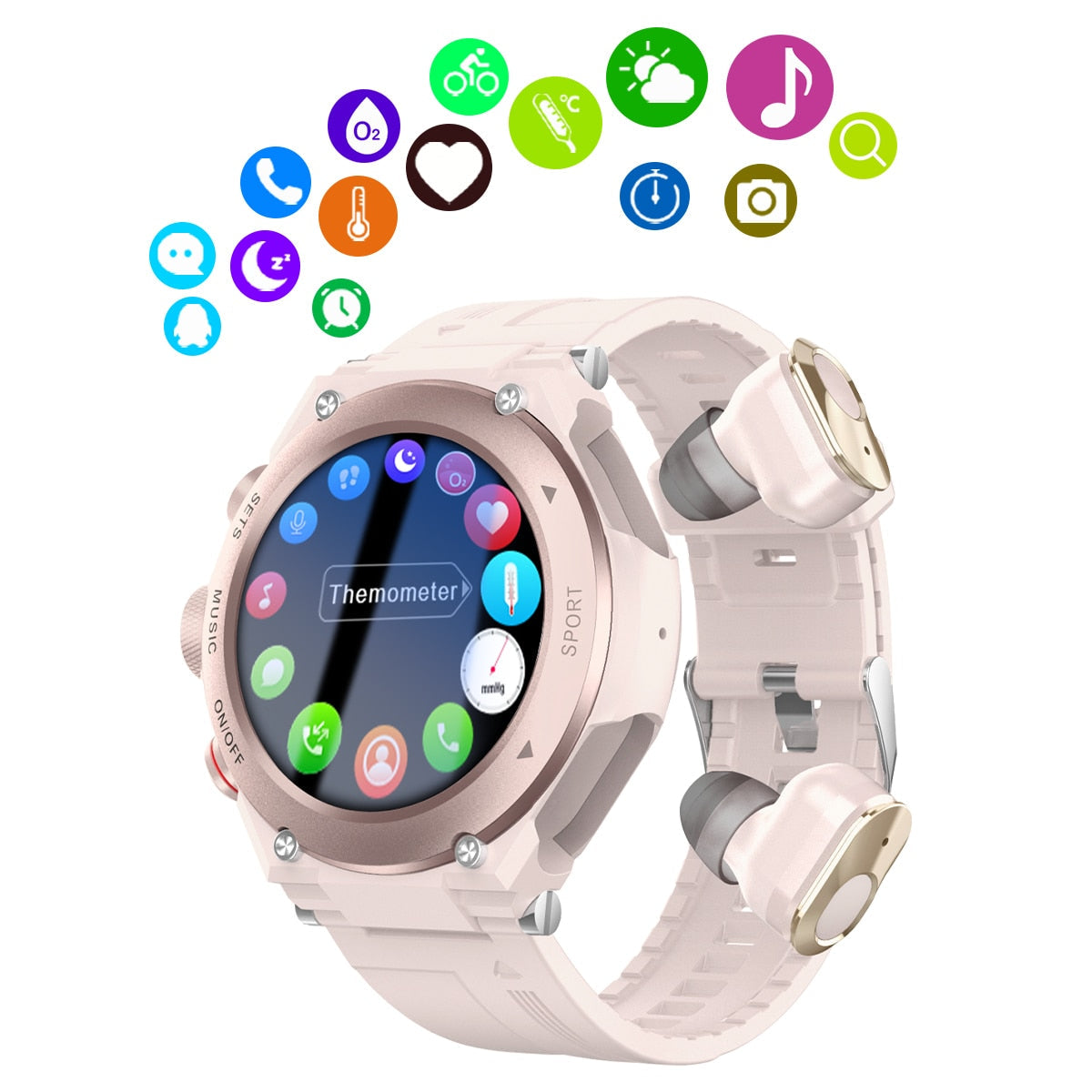 2 in 1 TWS Wireless Headphone Local Music Call Men Women Smart Watch