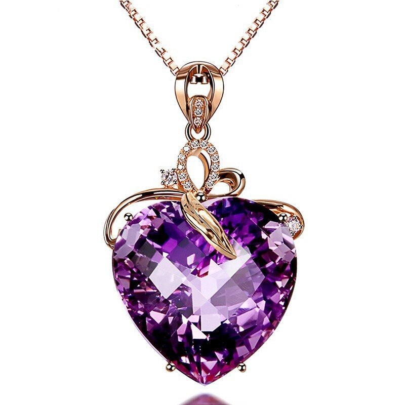 Romantic Heart Shaped Crystal Jewelry Sets Necklace Rings Bracelet Earrings